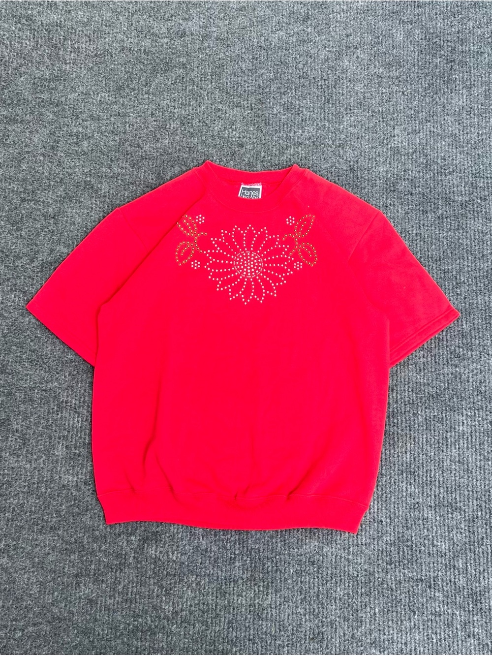 Vintage 80s Floral Short Sleeve Sweatshirt